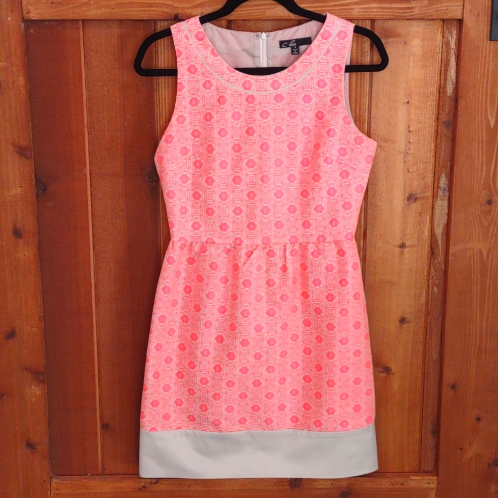 A-line, C. Luce size small, light hot pink and tan dress